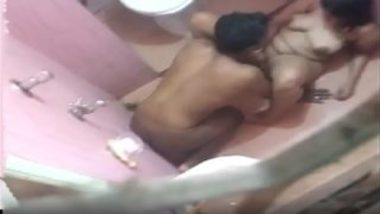 Desi horny couple caught having sex in bathroom