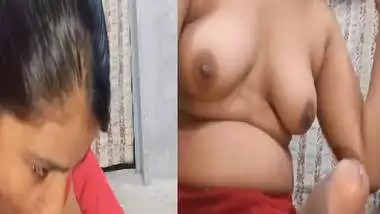 Cum drinking desi wife after deep blowjob in topless