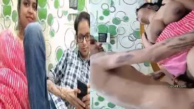 Cute wife tempting husband to suck her huge boobs